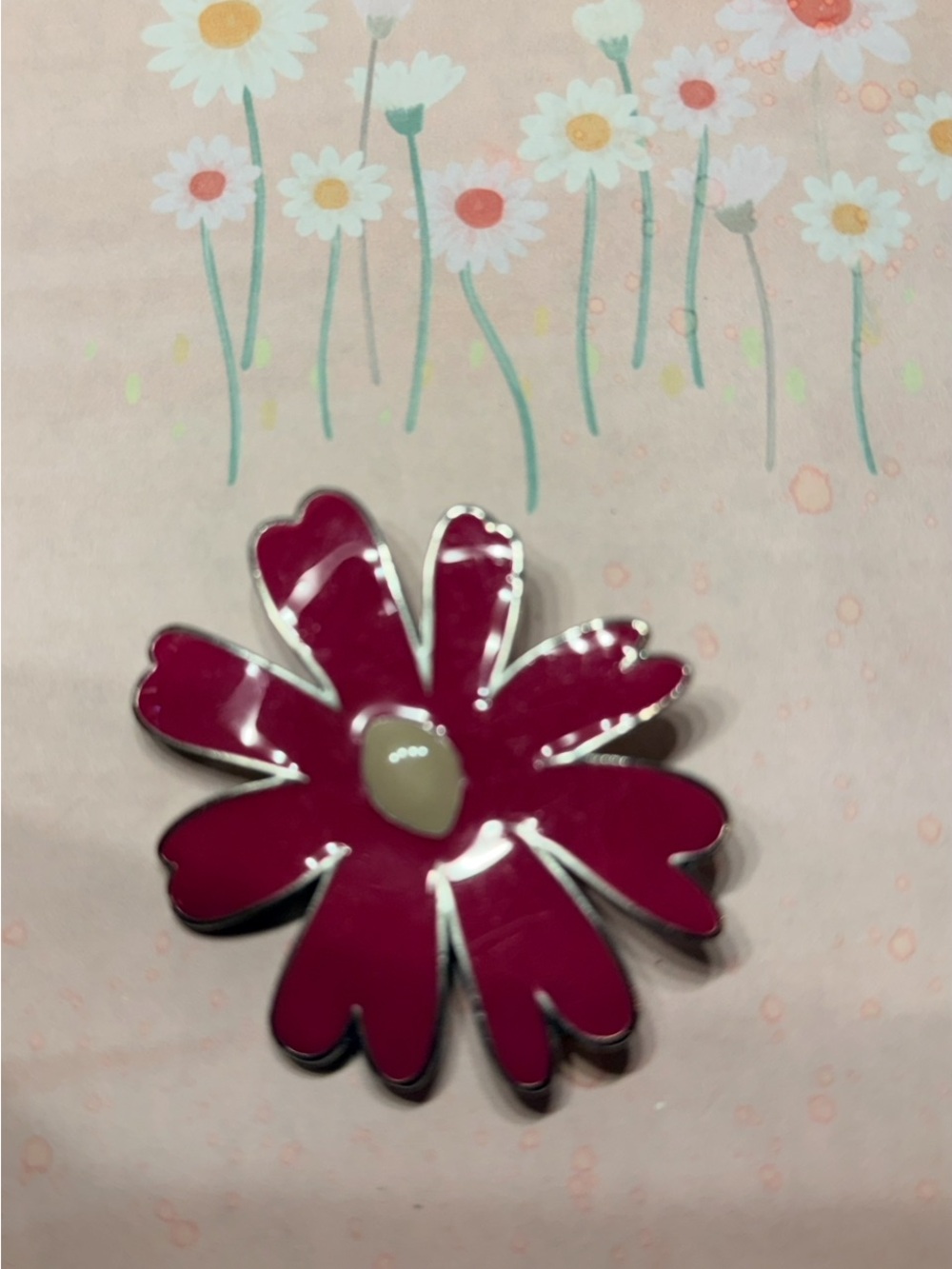 Pink Daisy Flower Brooch Pin - Unbranded